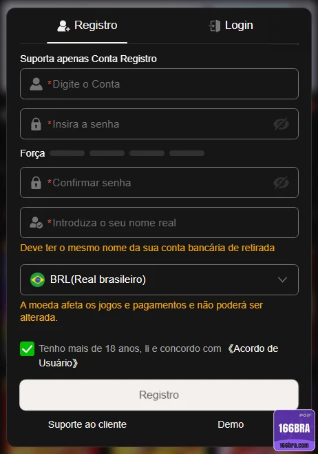 166bra - login premium - Entrar na Conta